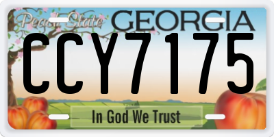 GA license plate CCY7175