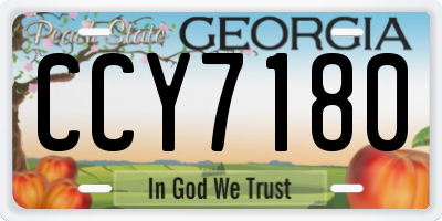 GA license plate CCY7180