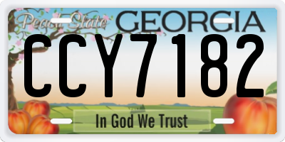 GA license plate CCY7182