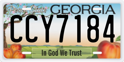 GA license plate CCY7184
