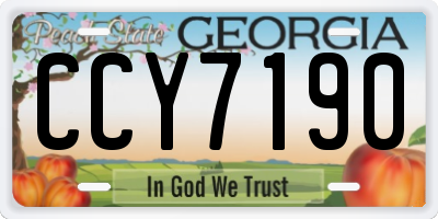 GA license plate CCY7190