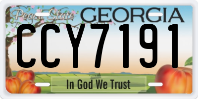 GA license plate CCY7191