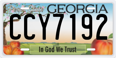 GA license plate CCY7192