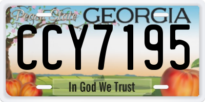 GA license plate CCY7195