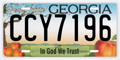 GA license plate CCY7196
