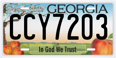 GA license plate CCY7203