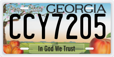 GA license plate CCY7205