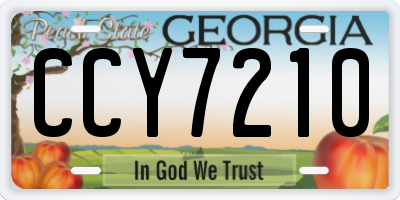 GA license plate CCY7210