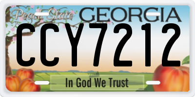 GA license plate CCY7212