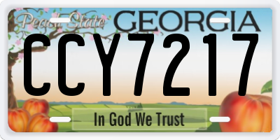 GA license plate CCY7217