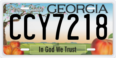 GA license plate CCY7218