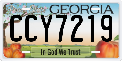 GA license plate CCY7219