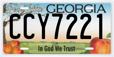 GA license plate CCY7221