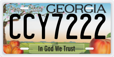 GA license plate CCY7222
