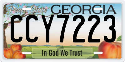 GA license plate CCY7223