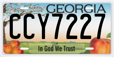 GA license plate CCY7227