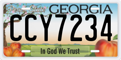 GA license plate CCY7234