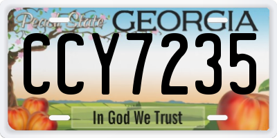 GA license plate CCY7235