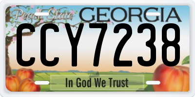 GA license plate CCY7238