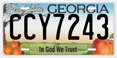 GA license plate CCY7243