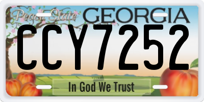 GA license plate CCY7252