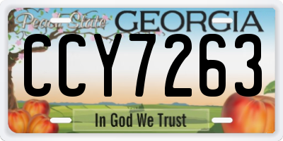 GA license plate CCY7263