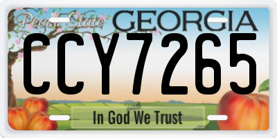 GA license plate CCY7265