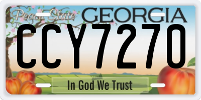 GA license plate CCY7270