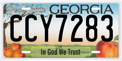 GA license plate CCY7283