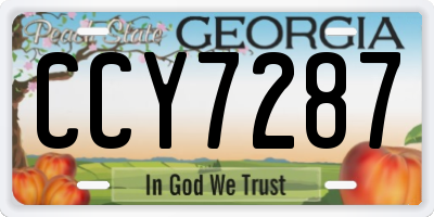 GA license plate CCY7287