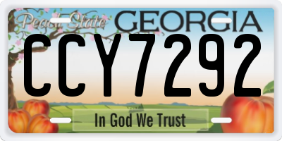 GA license plate CCY7292
