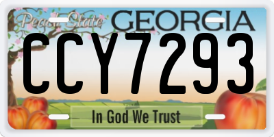 GA license plate CCY7293