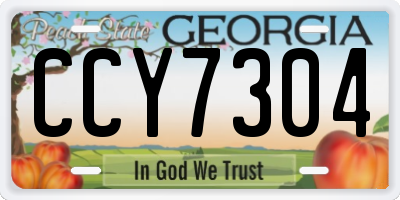 GA license plate CCY7304