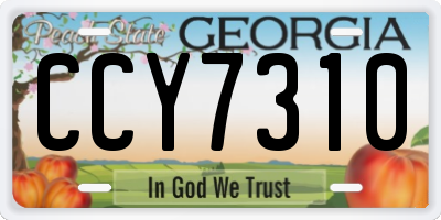 GA license plate CCY7310