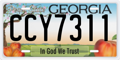 GA license plate CCY7311