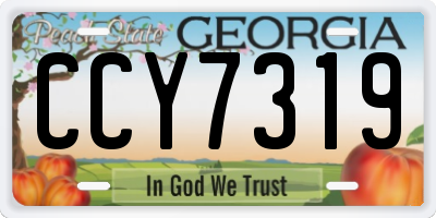 GA license plate CCY7319