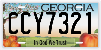 GA license plate CCY7321