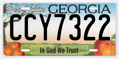 GA license plate CCY7322