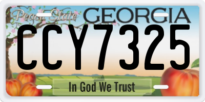 GA license plate CCY7325