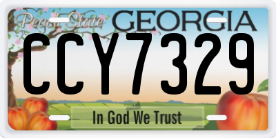 GA license plate CCY7329