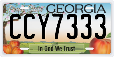 GA license plate CCY7333