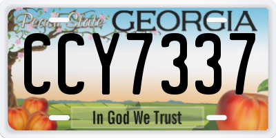 GA license plate CCY7337