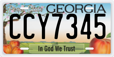 GA license plate CCY7345
