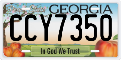 GA license plate CCY7350