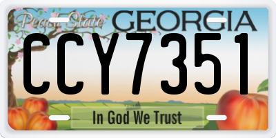 GA license plate CCY7351