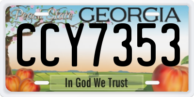 GA license plate CCY7353
