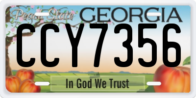 GA license plate CCY7356