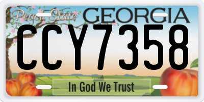 GA license plate CCY7358
