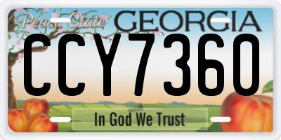 GA license plate CCY7360