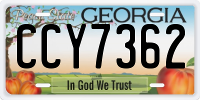 GA license plate CCY7362
